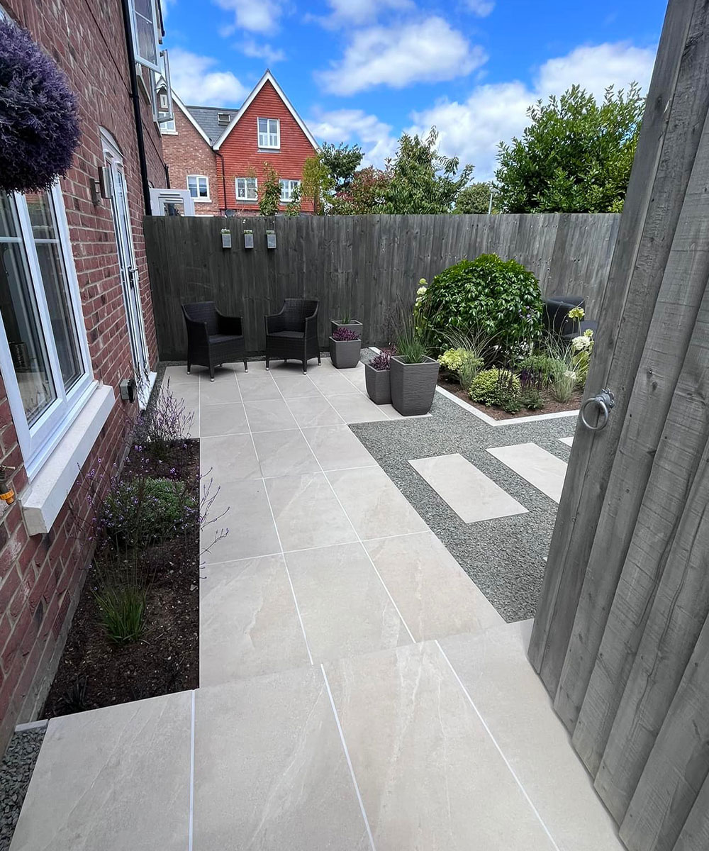 Ipley Beige Porcelain Paving Lymington New Forest