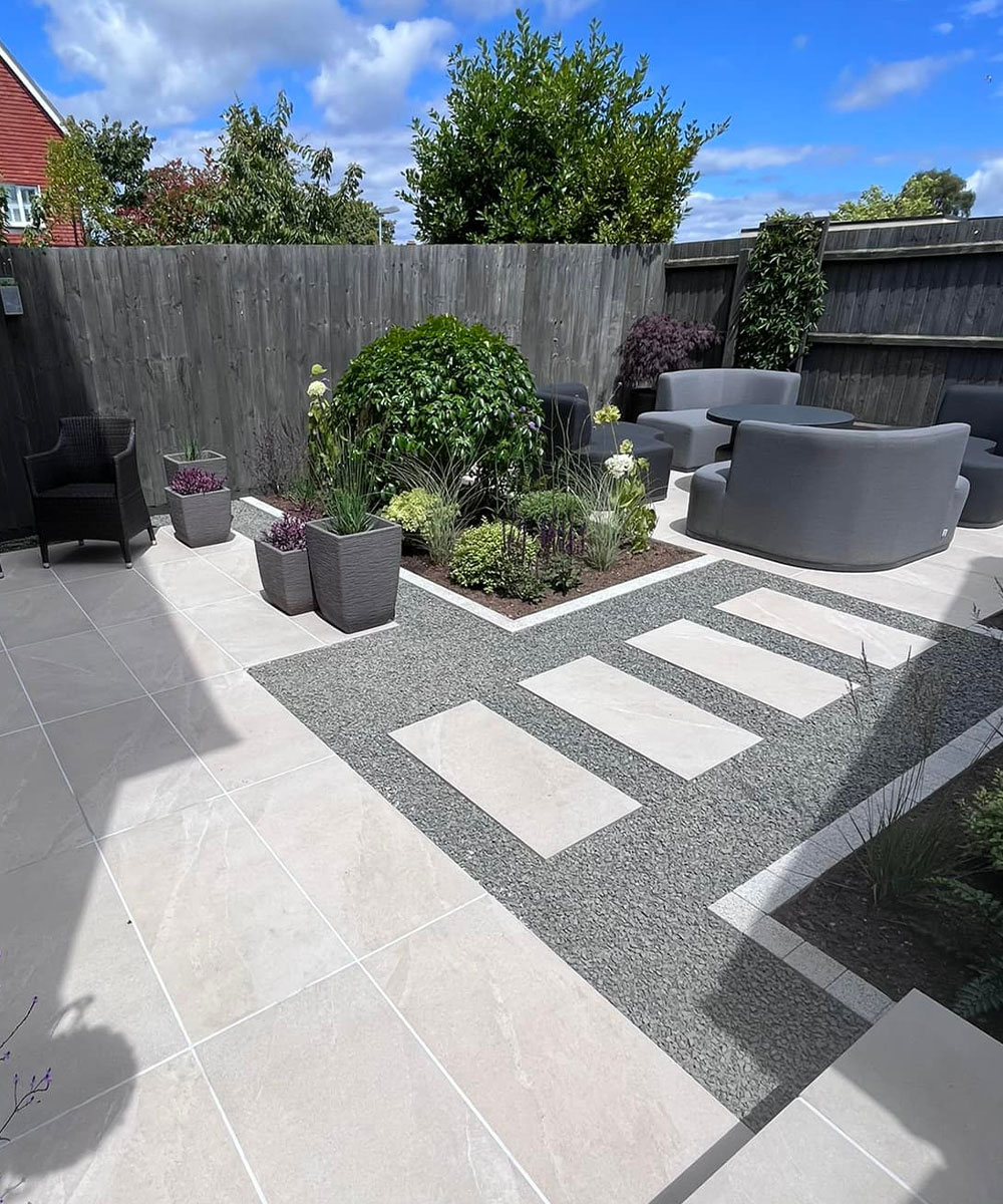 Ipley Beige Porcelain Paving Lymington New Forest