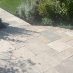 Blissford Tumbled Limestone Paving with Limestone Setts Lyndhurst