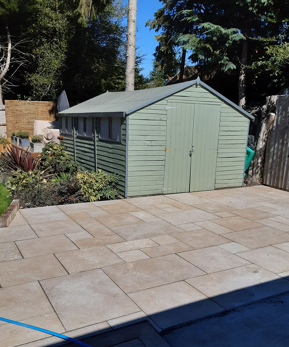 Lymington Beige Limestone Paving Dorset