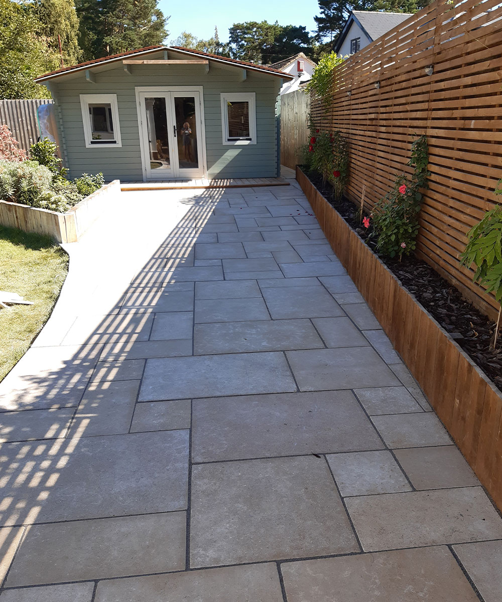 Lymington Beige Limestone Paving Dorset