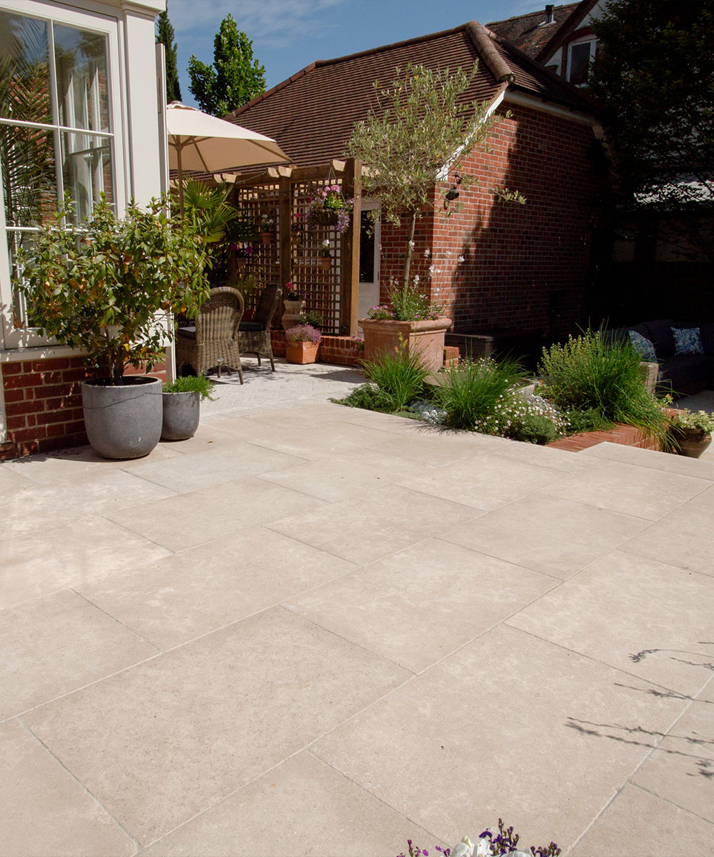Lymington Beige Egyptian Limestone Paving Slabs