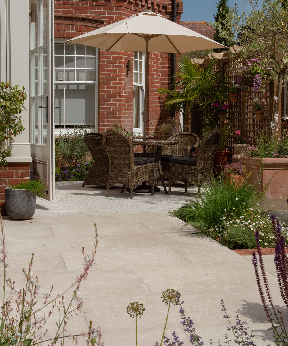 Lymington Beige Egyptian Limestone Paving Slabs