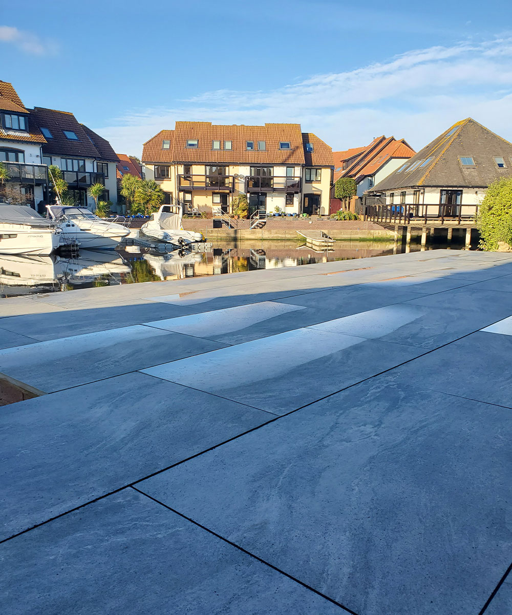 Cadnam Grey Porcelain Paving Hythe Marina New Forest