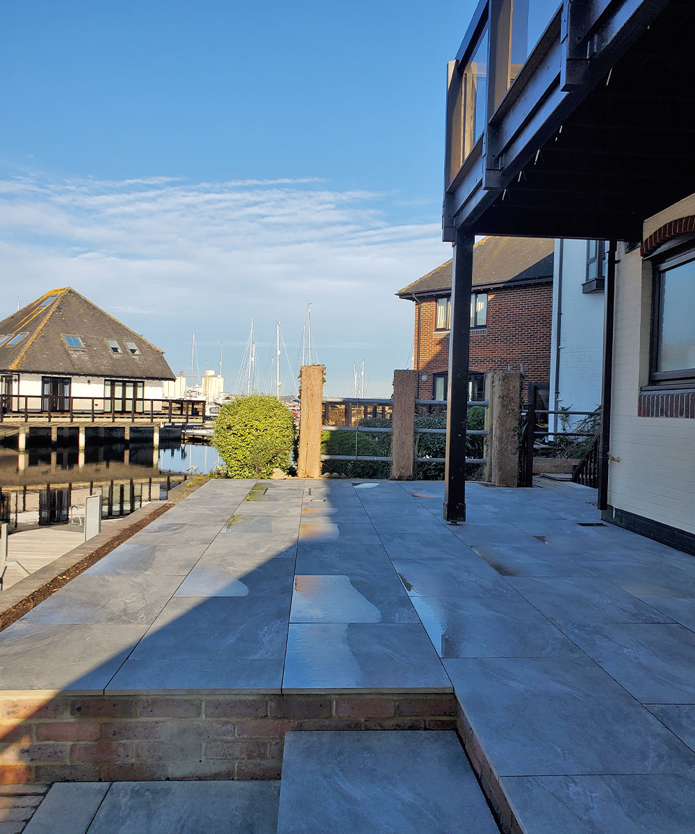 Cadnam Grey Porcelain Paving Hythe Marina New Forest