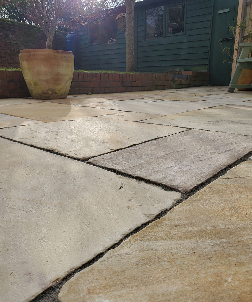 Hale Beige Tumbled Sandstone Paving Salisbury