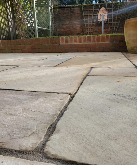 Hale Beige Tumbled Sandstone Paving Salisbury