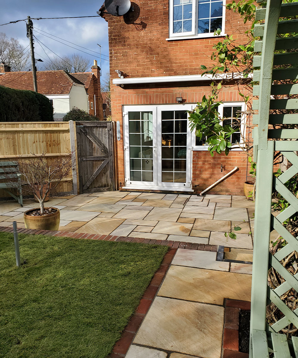 Hale Beige Tumbled Sandstone Paving Salisbury