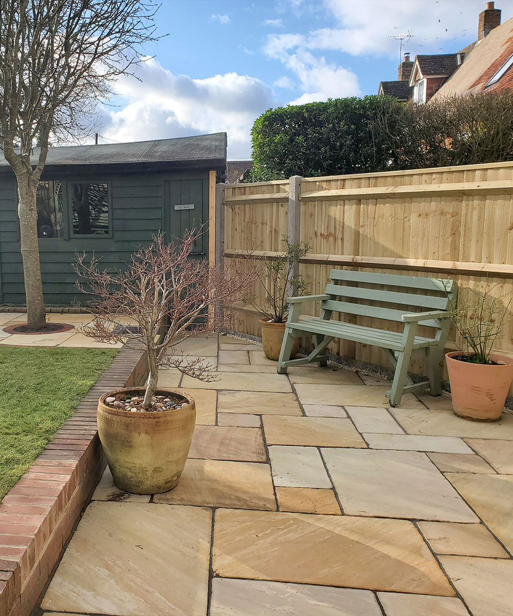 Hale Beige Tumbled Sandstone Paving Salisbury