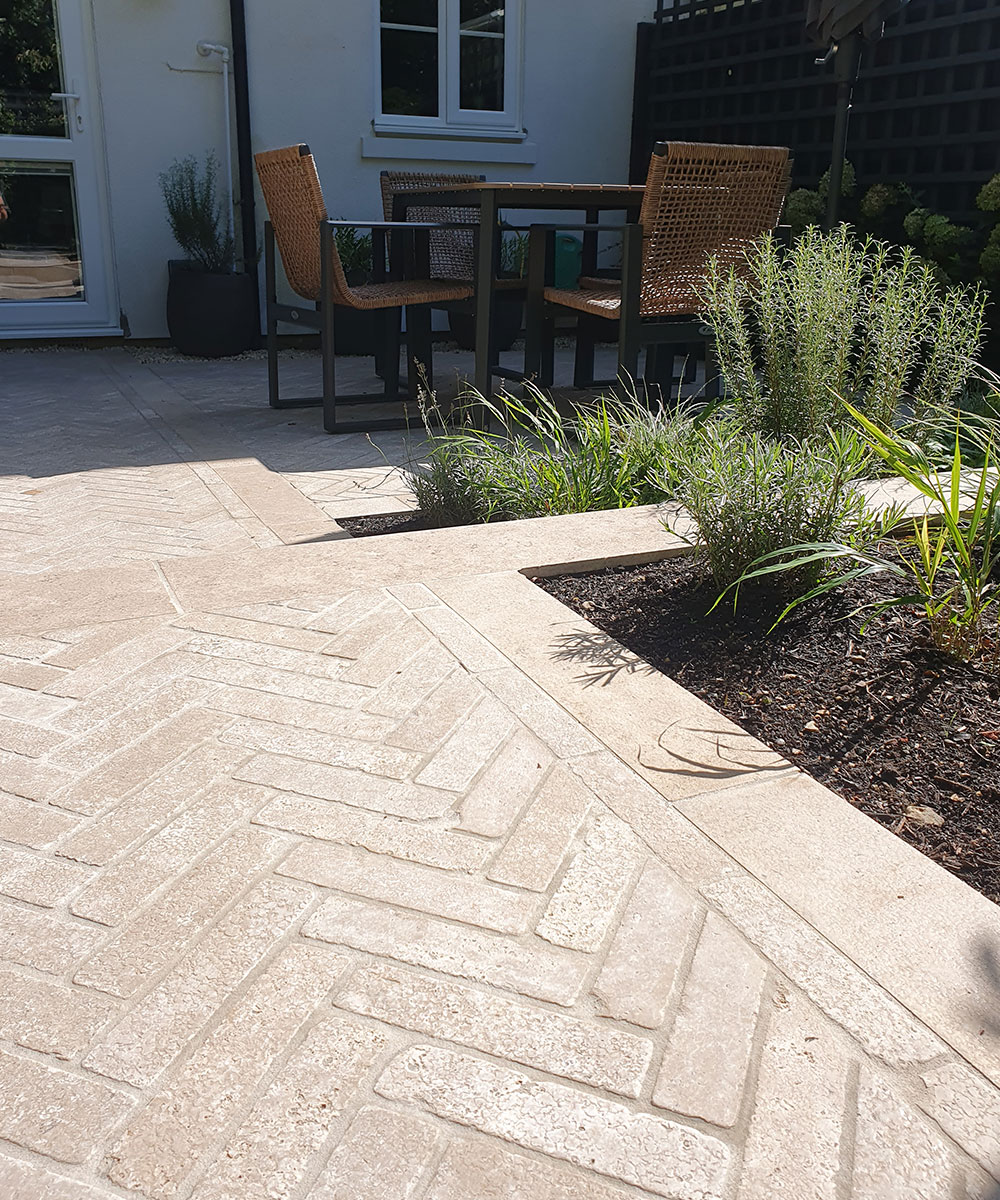 Lymington-Dune-Herringbone-Paver-Path-Southampton-Limestone