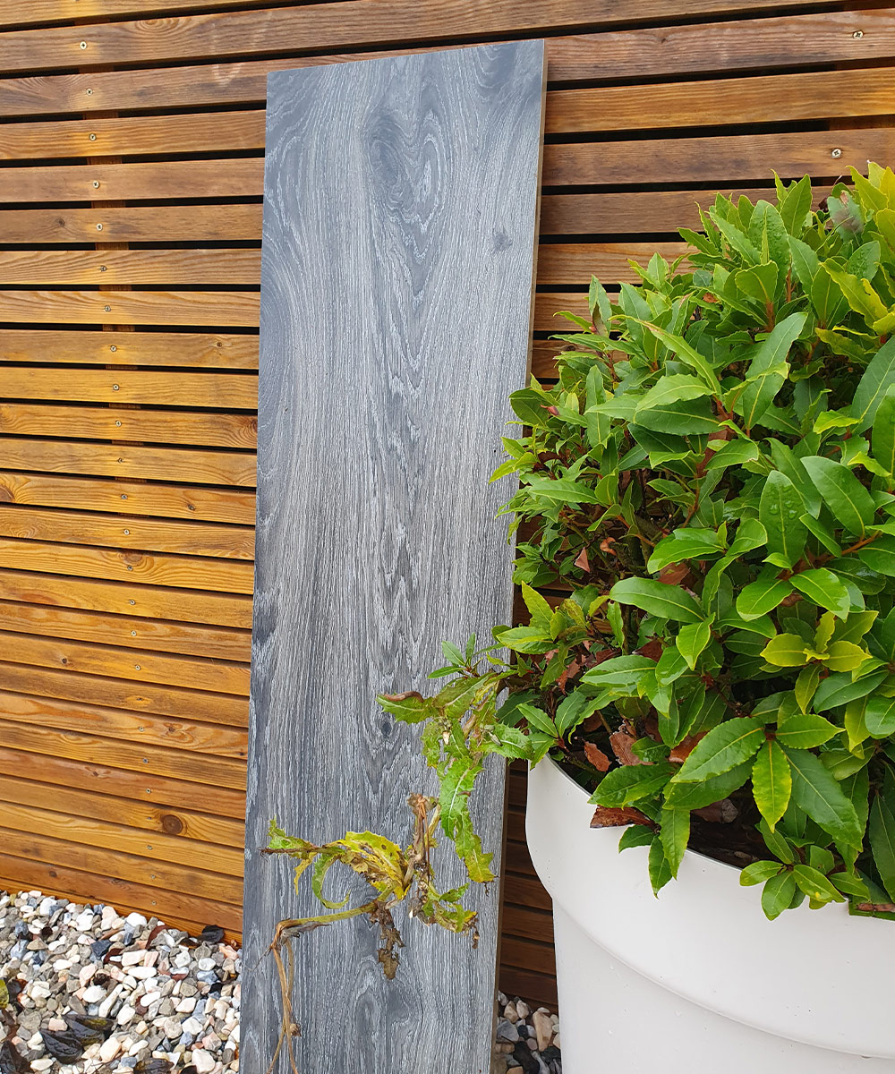 Denny Wood Smoke Porcelain 1200x300 Dark Wood Effect Tile