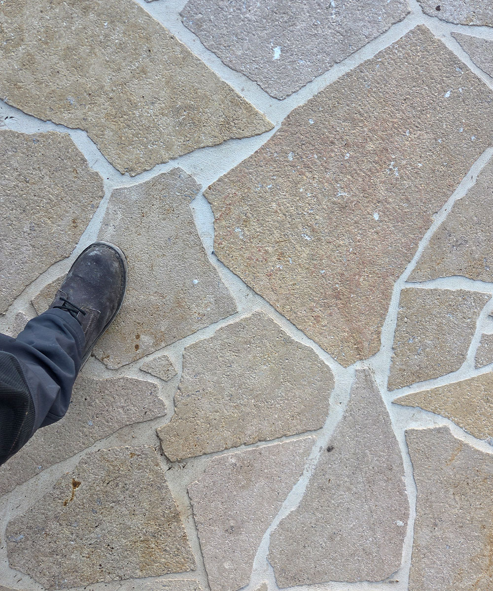 Lymington Dune Limestone Crazy Paving Hampshire