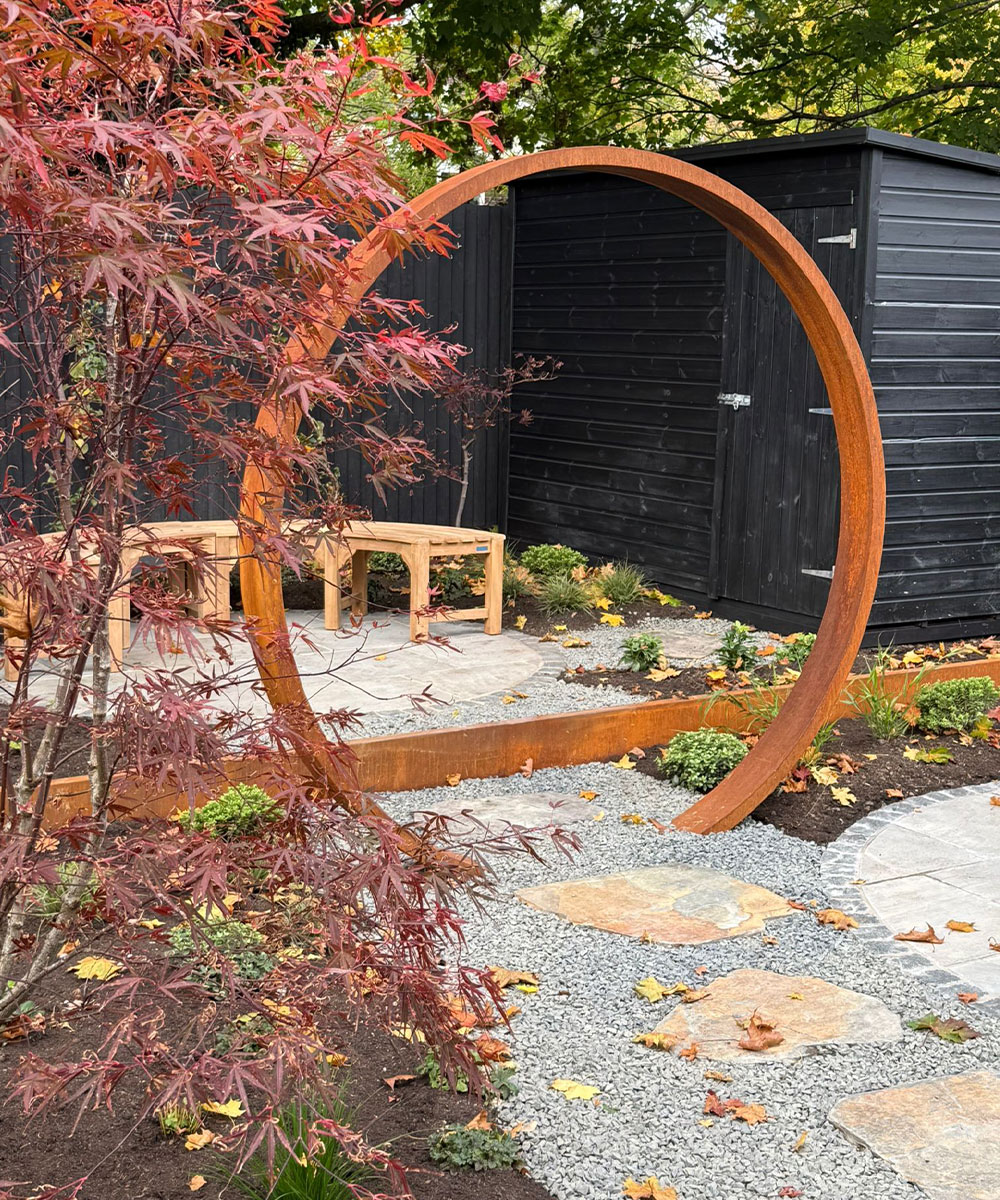 Sandford Steel Corten Moongate Garden Feature