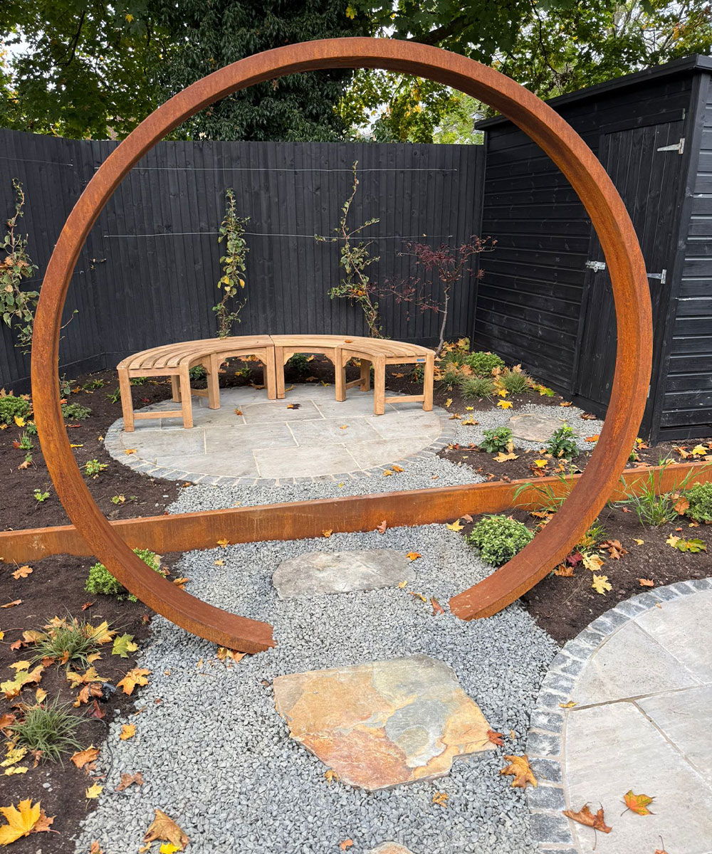 Sandford Steel Corten Moongate Garden Feature
