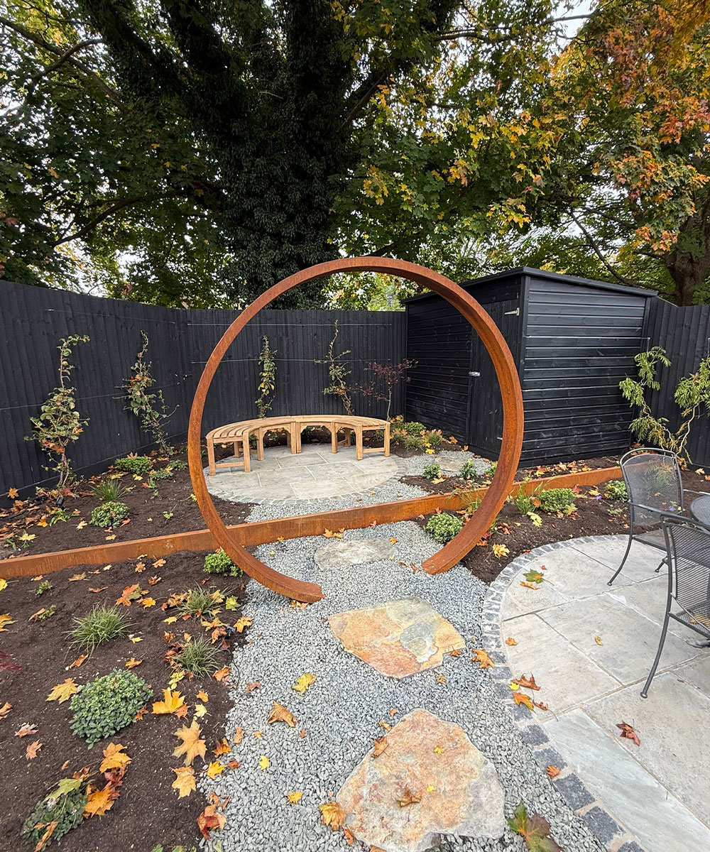 Sandford Steel Corten Moongate Garden Feature