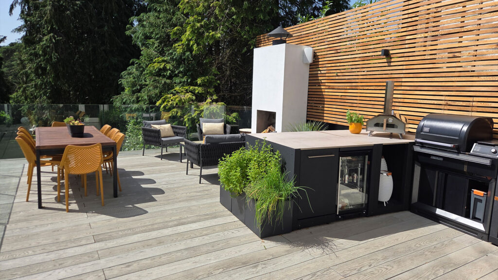 Ashurst Grey Porcelain Tiles Multi Tiered Sloped Garden Southampton 