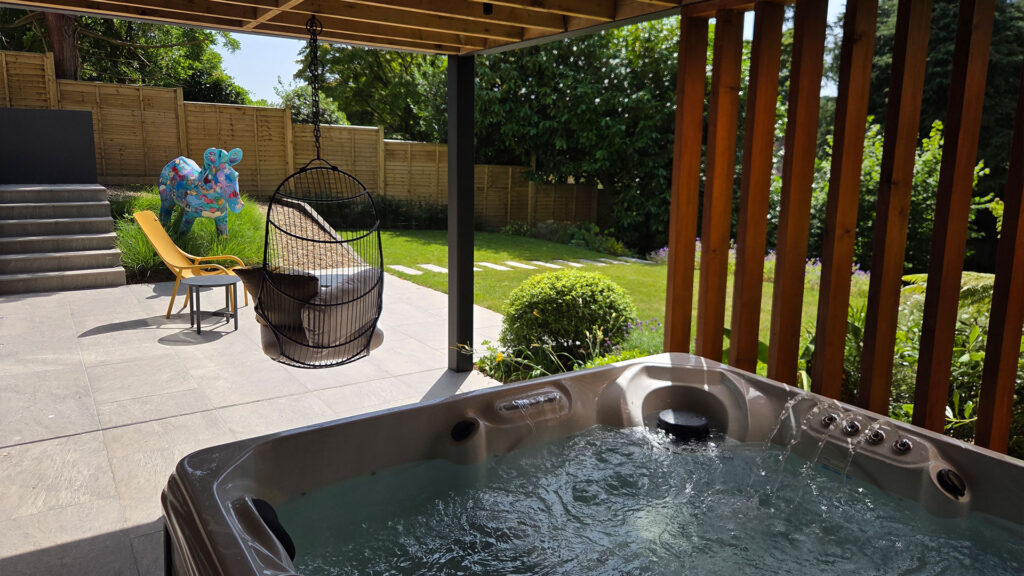 Ashurst Grey Porcelain Tiles Multi Tiered Sloped Garden Southampton