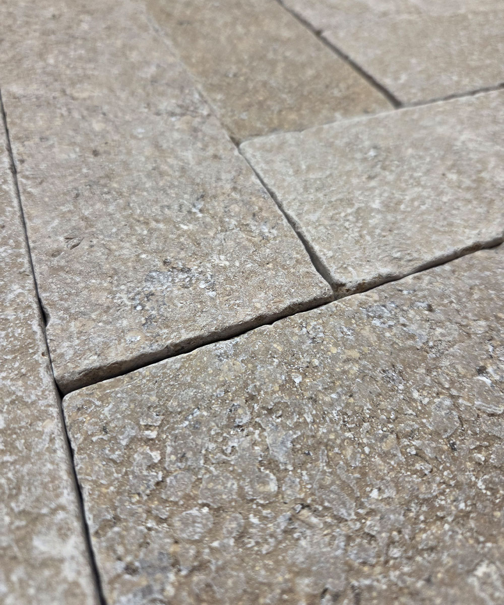 Lymington Dune Limestone Ribbons Herringbone
